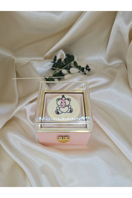 mumlu dönen kutu+zirkon taşlı kalp yüzük